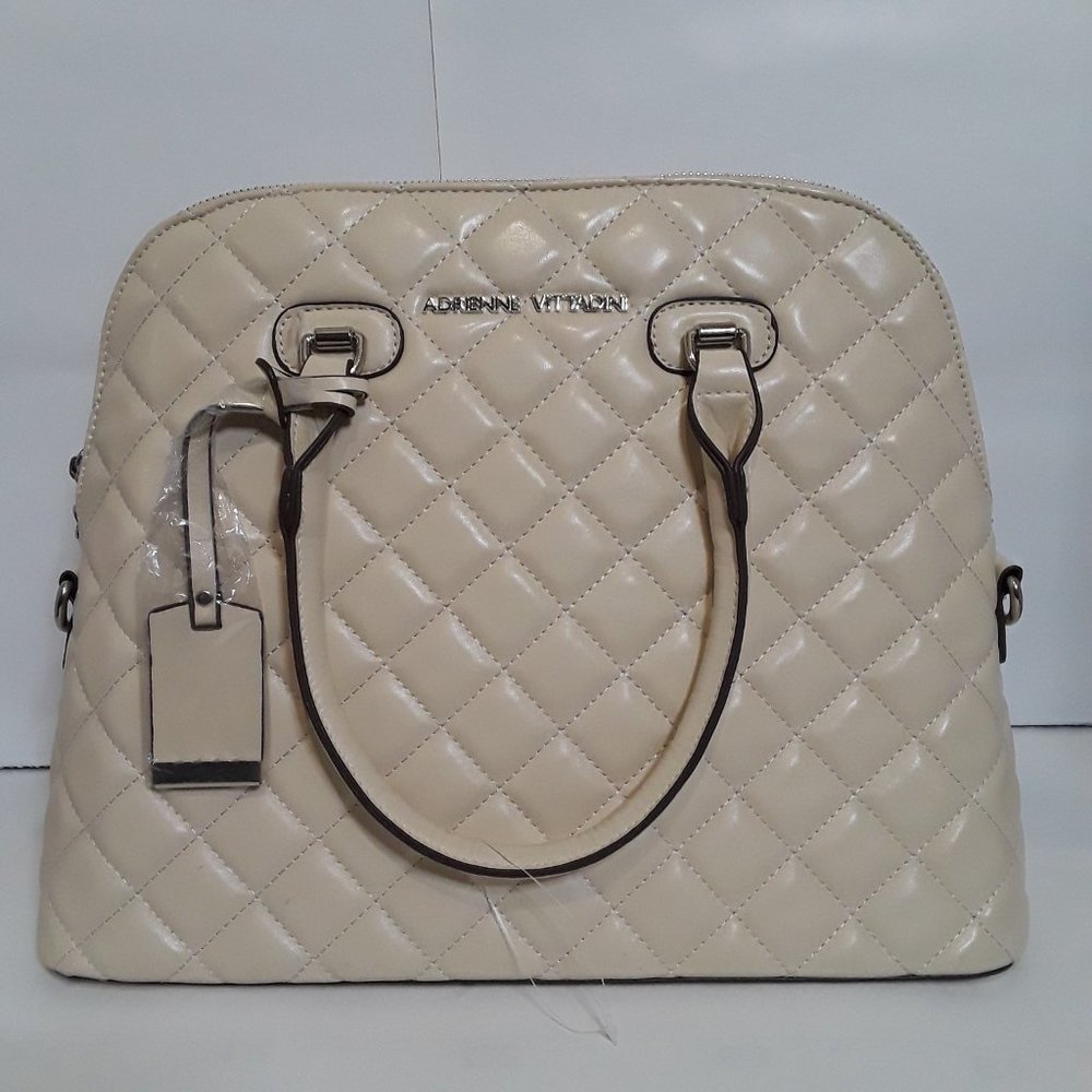 ADRIENNE VITTADINI WALLET FOR WOMEN - CREAM COLOR - TWO HANDLE HANDLES AND STRAP